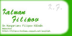 kalman filipov business card